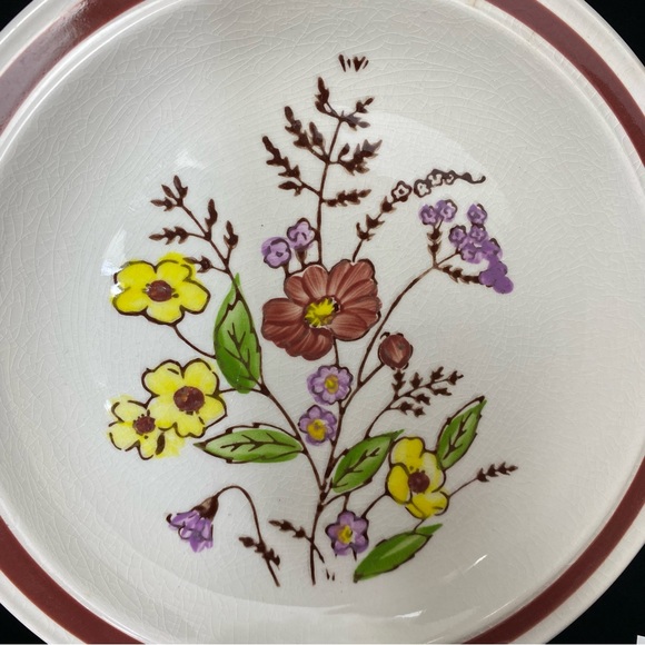 (2) Vintage Lot of 5, Lunastone 1580 Bali Pattern Floral Bread & Butter Plates - Picture 7 of 16